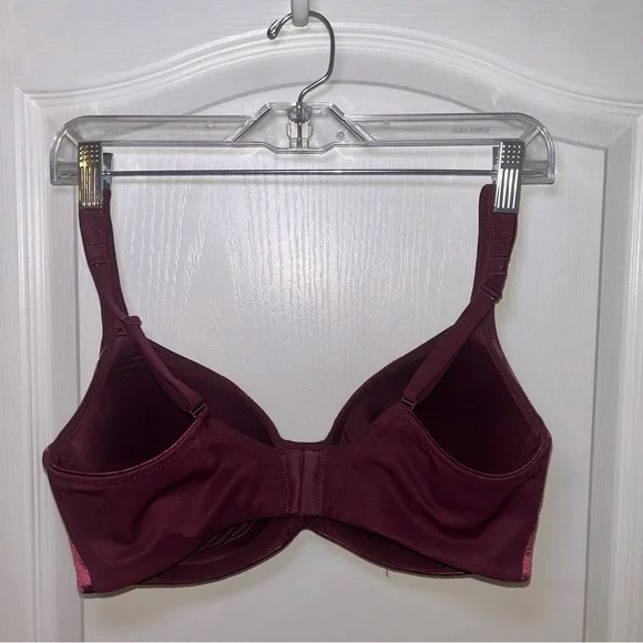 New! Soma Bra Bundle Burgundy Wine Lot of 2 Floral Lace & Smooth Full Coverage - Picture 6 of 7